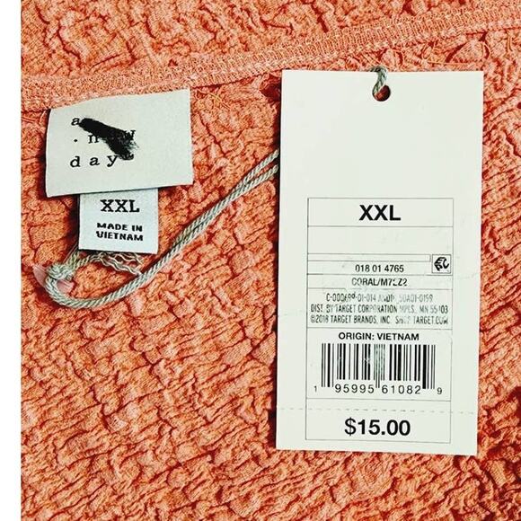 A New Day Textured Coral Tank Top XXL NEW - Picture 3 of 7